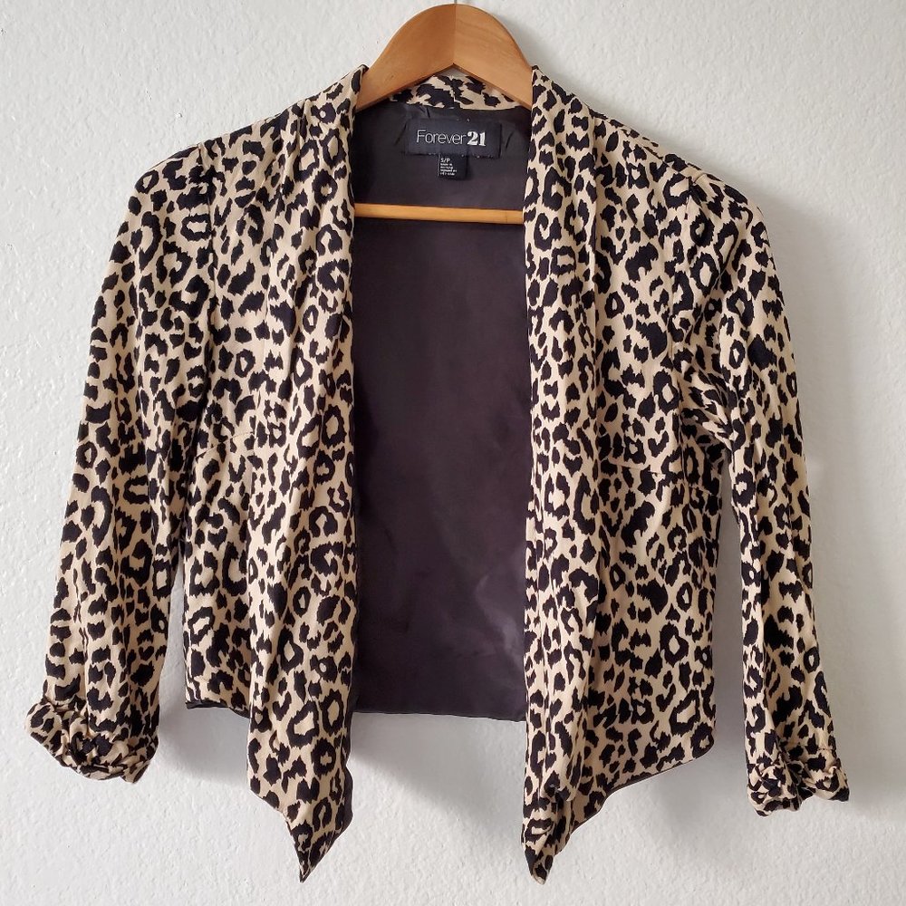 Cheetah print cropped jacket
